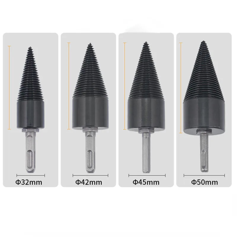 UniSell™  WoodSplitter Pro - 32/38/42/45/50Mm Wood Drill Bit Twist Firewood Splitting Drill Bit Wood Splitter Screw Cones Bit Square round Drill Bit for Wood