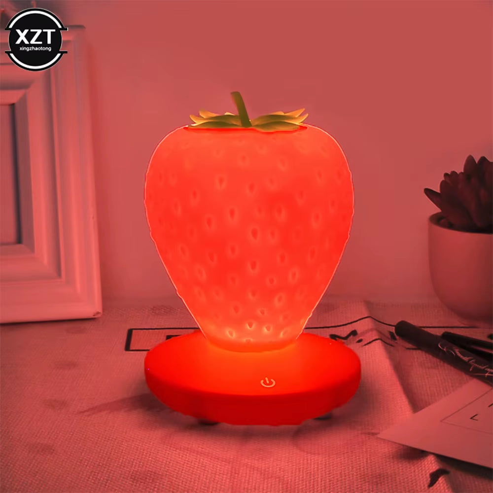 UniSell™ USB Strawberry Night Light – Touch Control, Energy-Saving