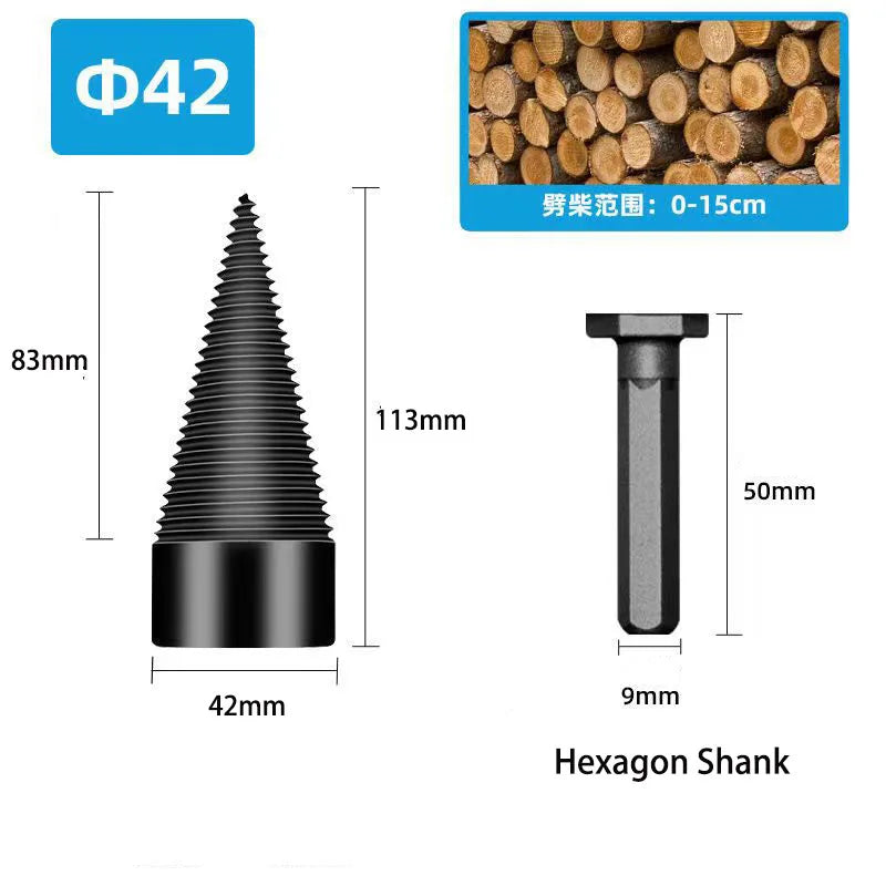 UniSell™  WoodSplitter Pro - 32/38/42/45/50Mm Wood Drill Bit Twist Firewood Splitting Drill Bit Wood Splitter Screw Cones Bit Square round Drill Bit for Wood