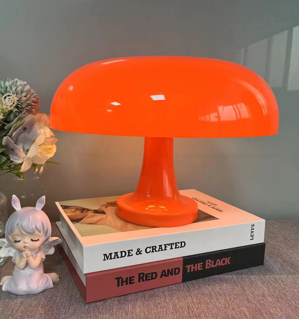 UniSell™ Danish Designer Orange Mushroom Table Lamp