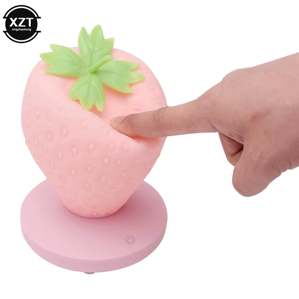 UniSell™ USB Strawberry Night Light – Touch Control, Energy-Saving