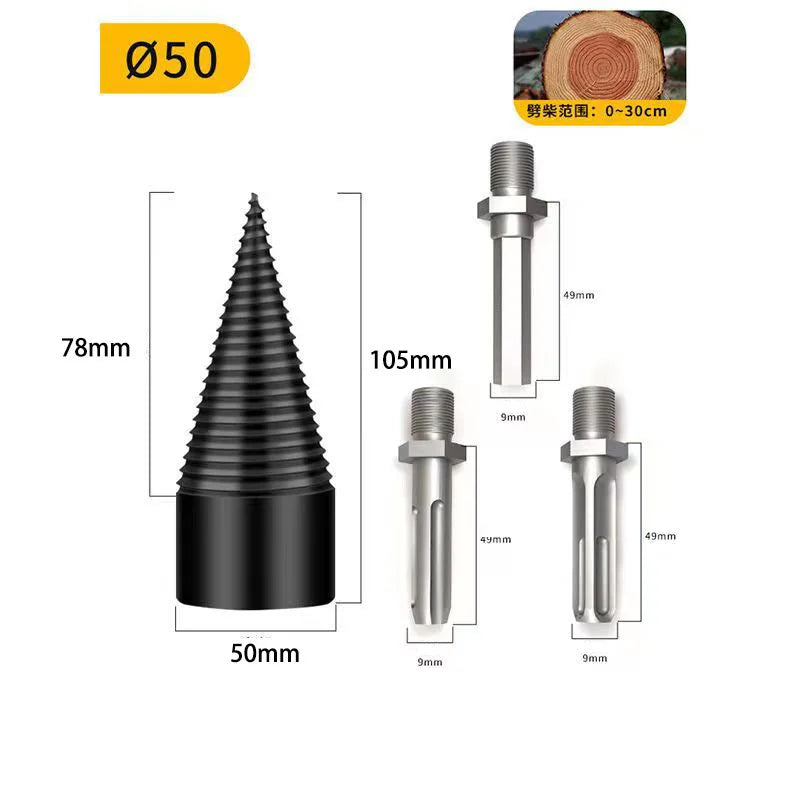 UniSell™  WoodSplitter Pro - 32/38/42/45/50Mm Wood Drill Bit Twist Firewood Splitting Drill Bit Wood Splitter Screw Cones Bit Square round Drill Bit for Wood