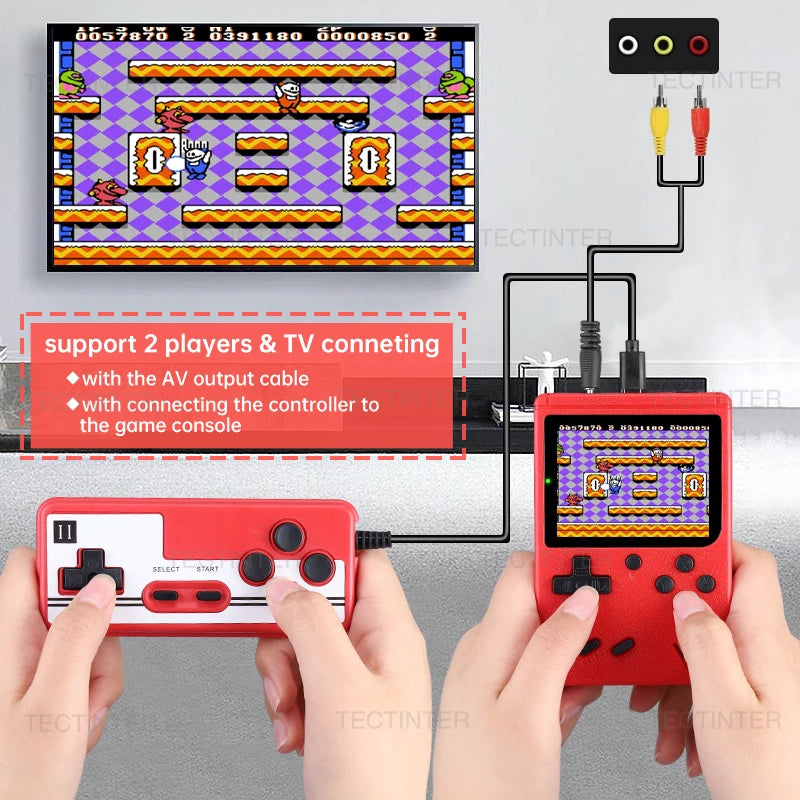 UniSell™ Retro Mini 8-Bit Handheld Game Console – 500 Games