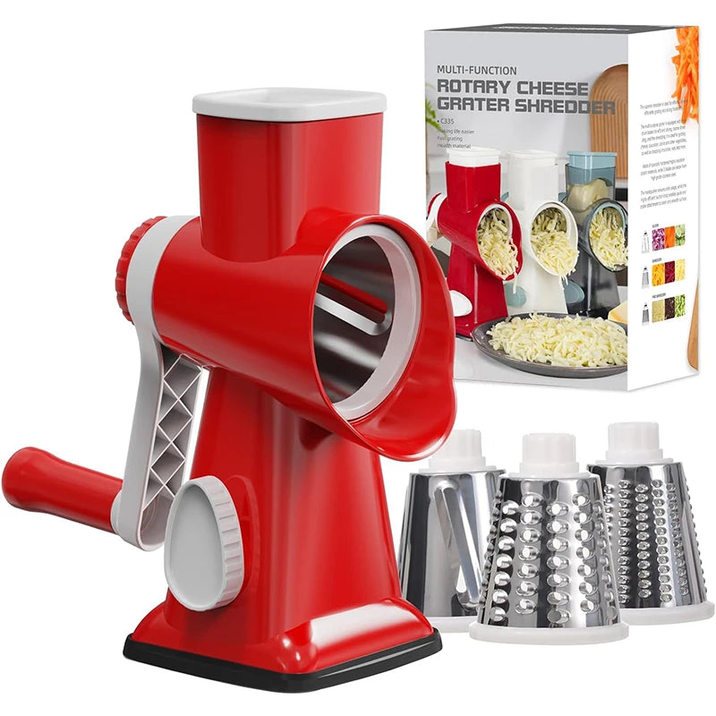 UniSell™ Multi-Function Rotary Grater: Cheese, Vegetables, and Nut Grinder