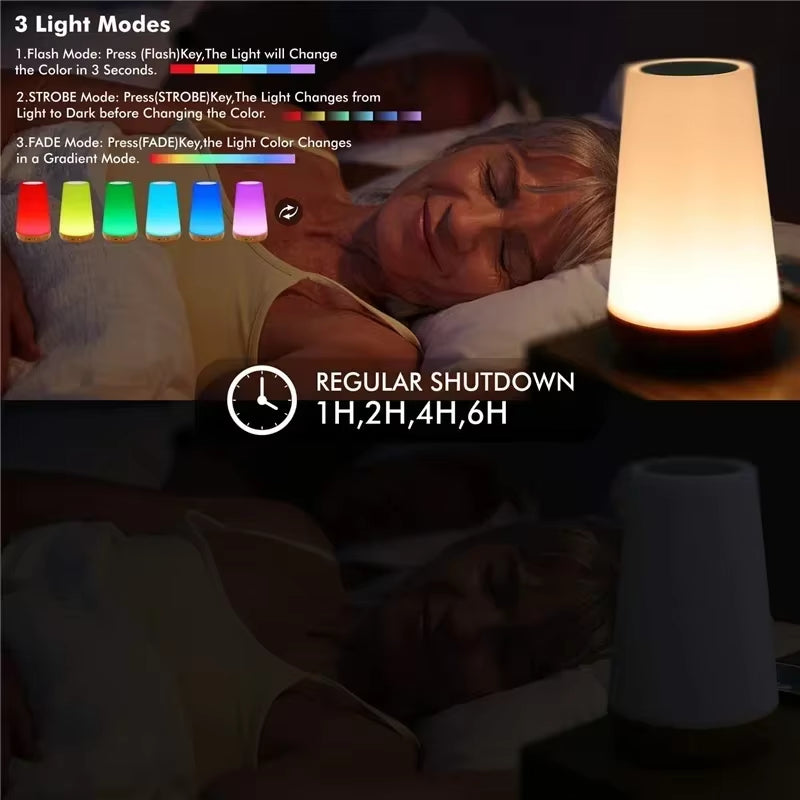 UniSell™  RGB Touch Night Light – 13 Colors, Dimmable & Rechargeable