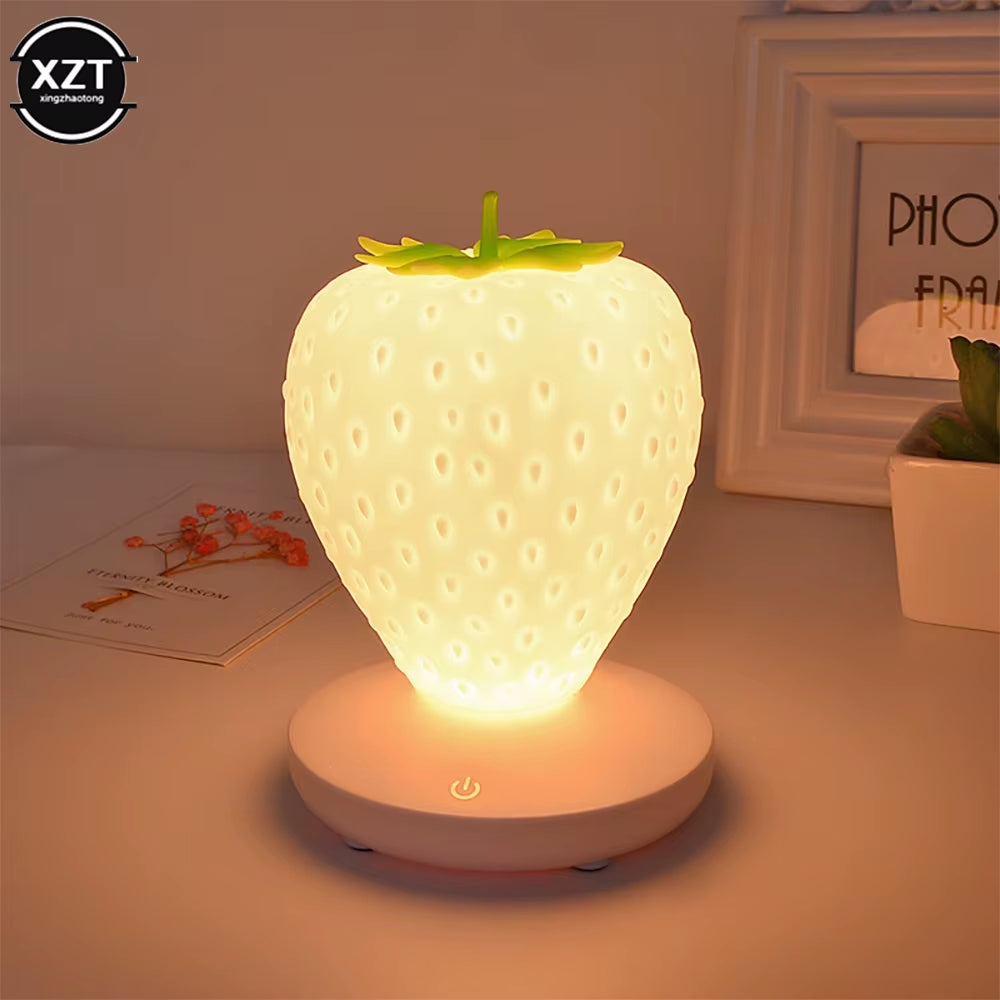 UniSell™ USB Strawberry Night Light – Touch Control, Energy-Saving